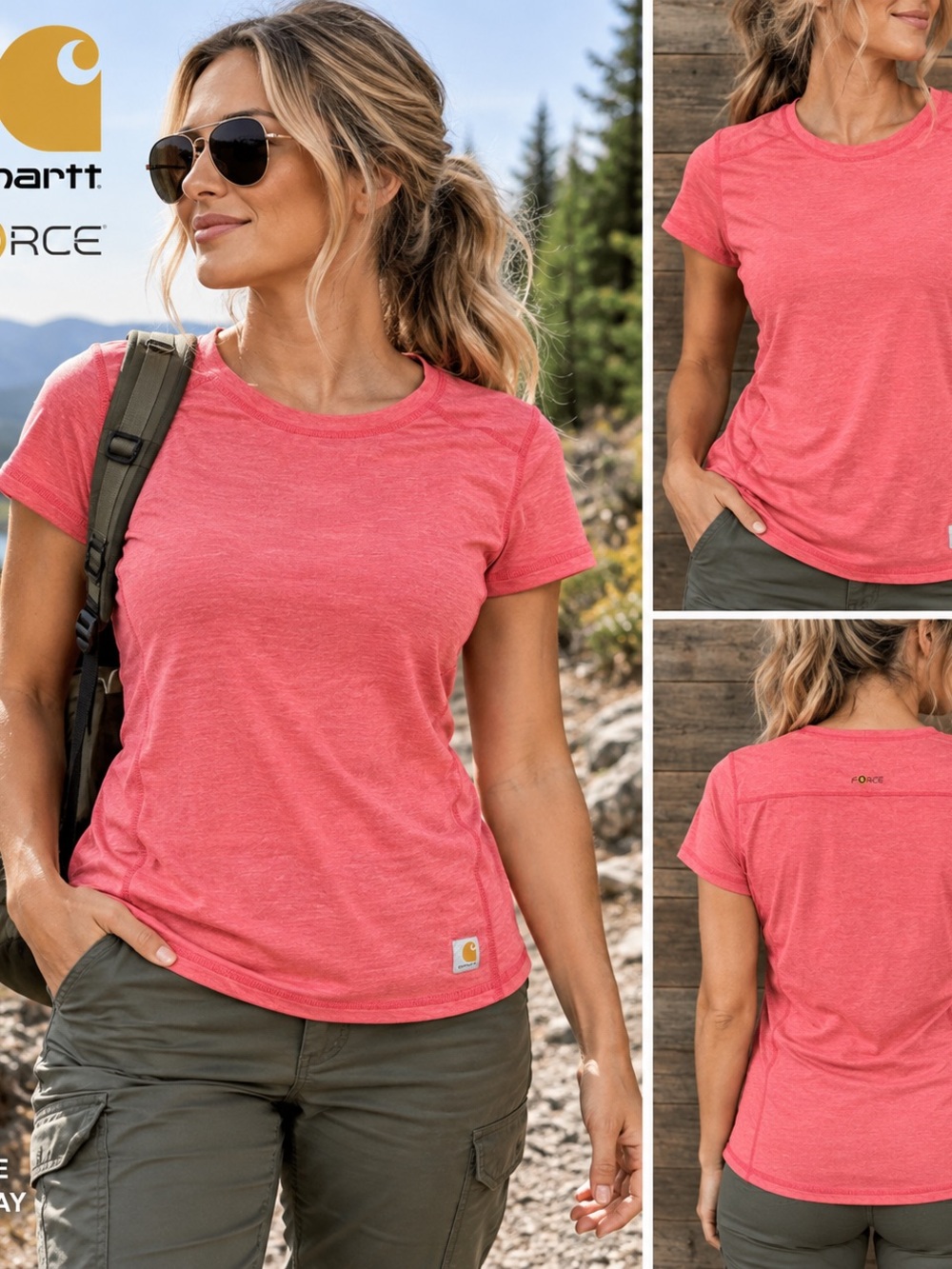 Carhartt Force Women’s L 12/14 Coral Pink Performance Shirt